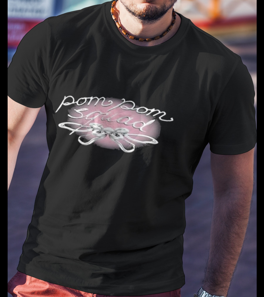 Pom Pom Squad Pink And Chrome Bow T-Shirt