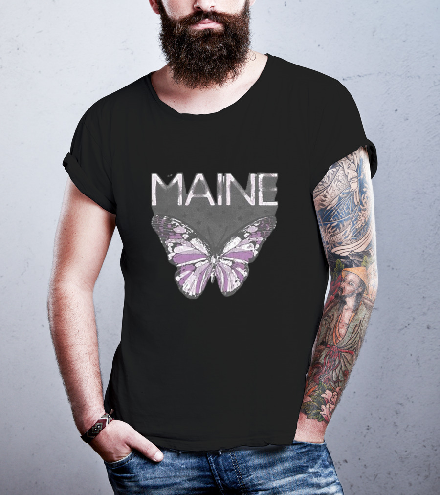 Maine Retro Butterfly Motif T-Shirt