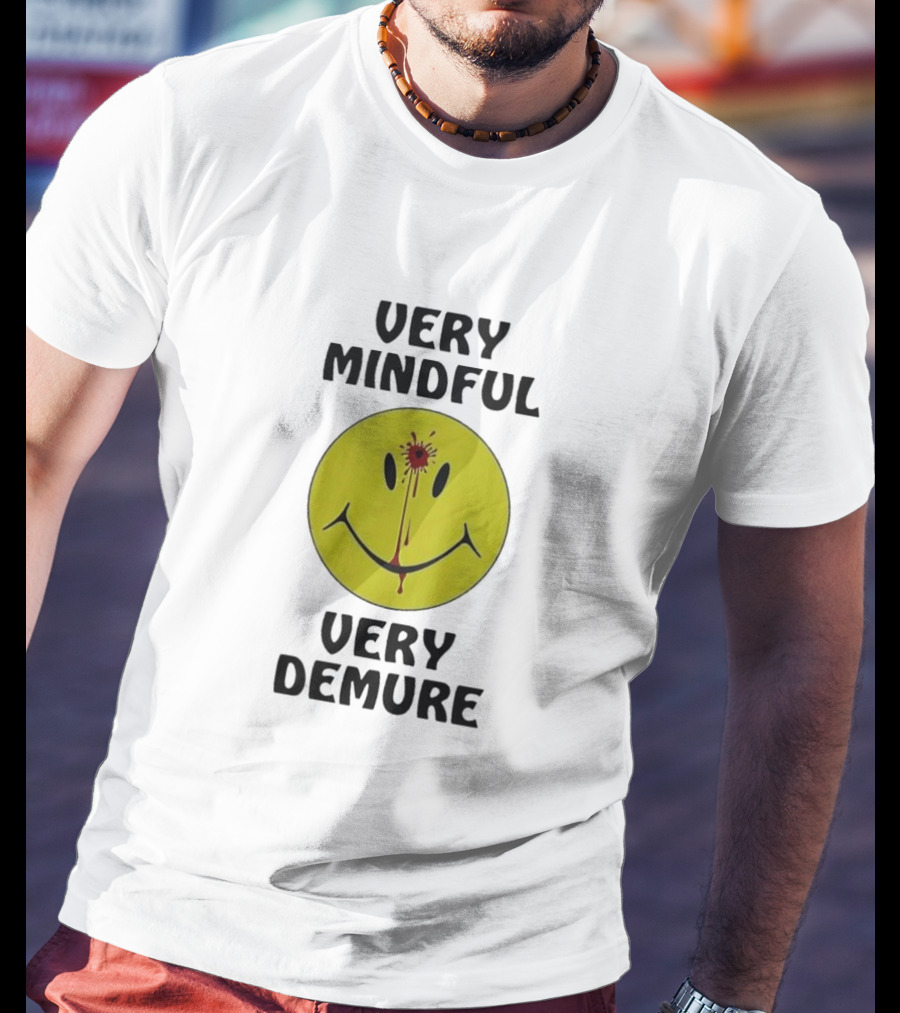 Very Mindful Very Demure Bloodied Smiley Face Icon T-Shirt