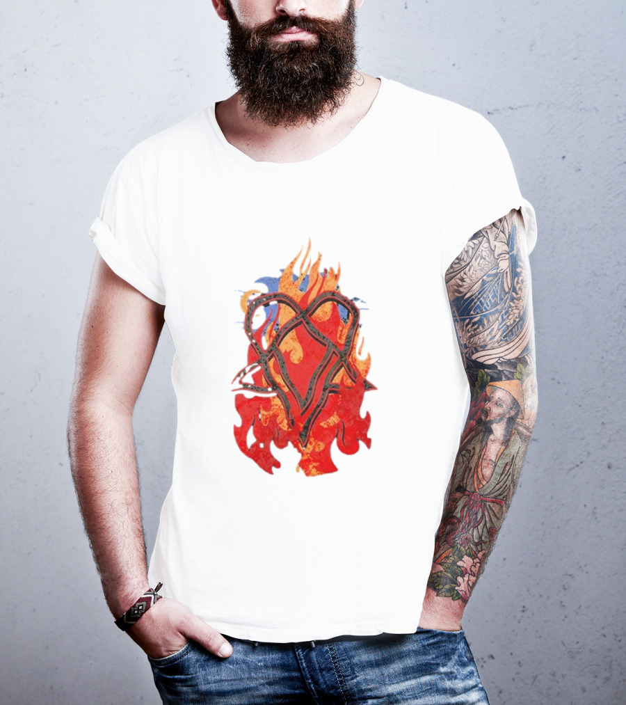 Ville Valo Heartagram Flames Touched By Fire T-Shirt