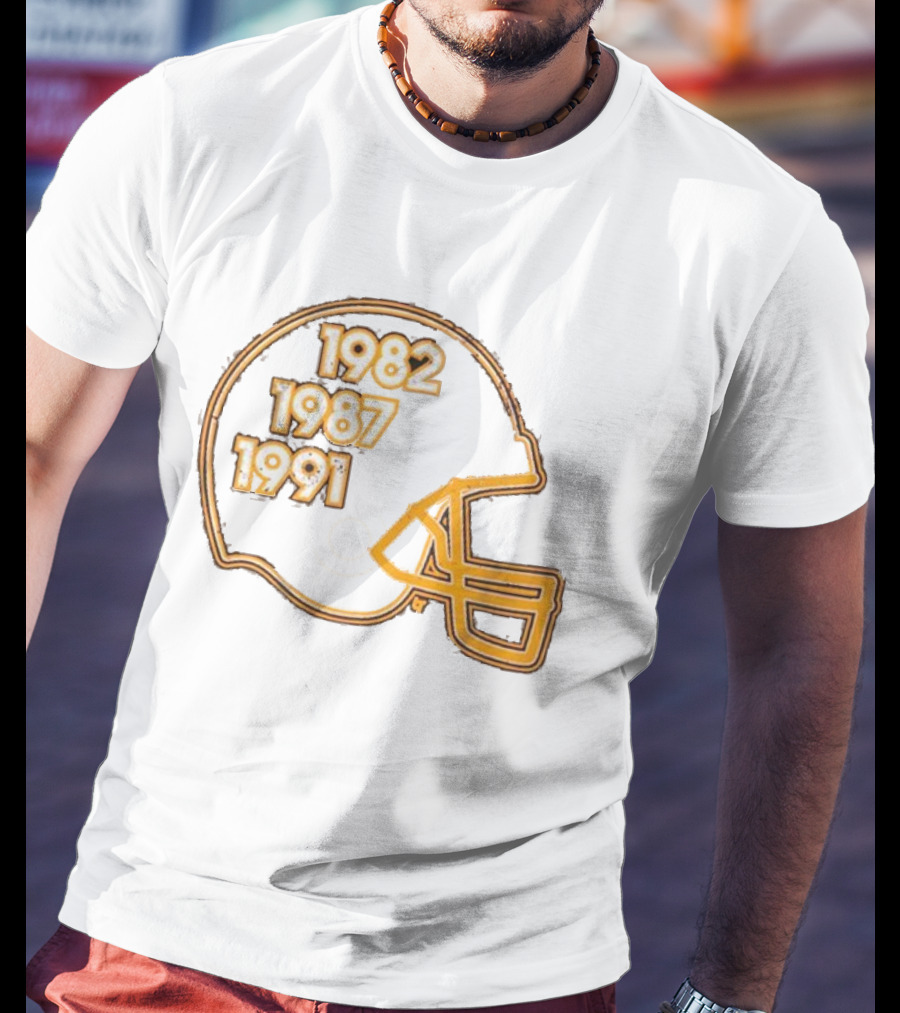Washington Football Glory Years 1982 1987 1991 Helmet T-Shirt