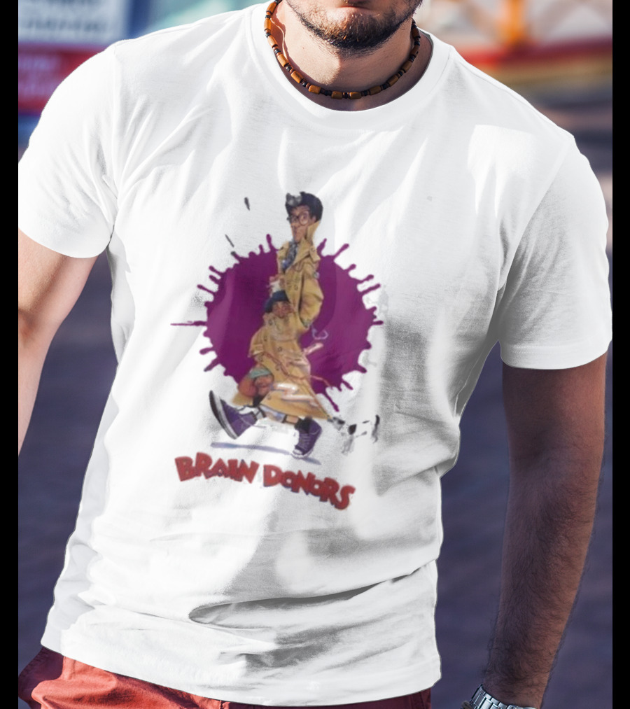 Brain Donors Retro 80’s Comedy Movie Characters Trench Coat Parade T-Shirt