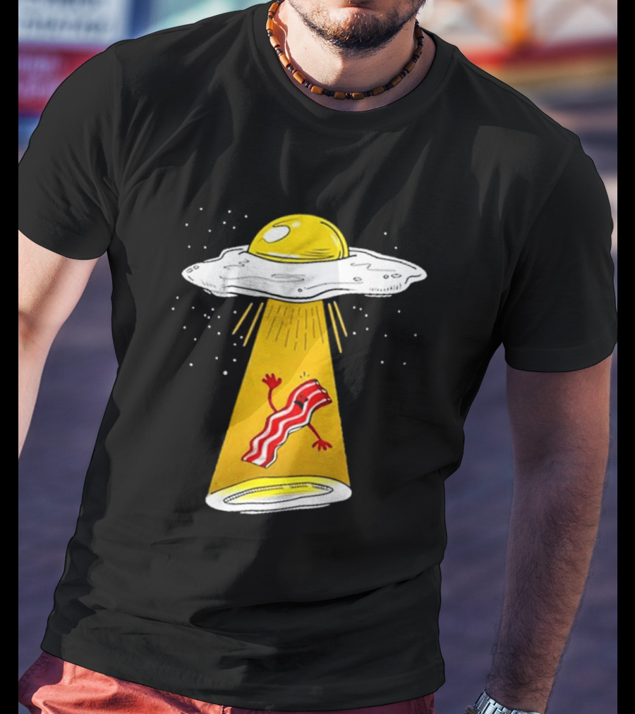 Dave Danna Wonder Nation Alien UFO Egg Abduction Breakfast T-Shirt