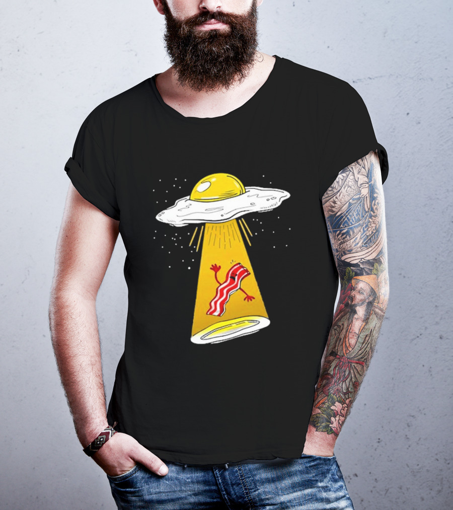 Dave Danna Wonder Nation Alien UFO Egg Abduction Breakfast T-Shirt