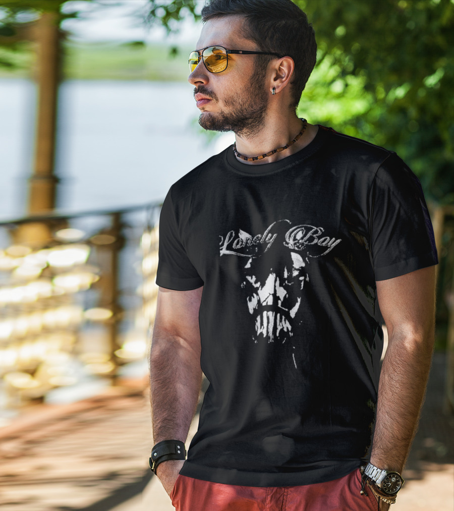 Lonely Boy Chrome Cowboy Motorcycle Rider T-Shirt