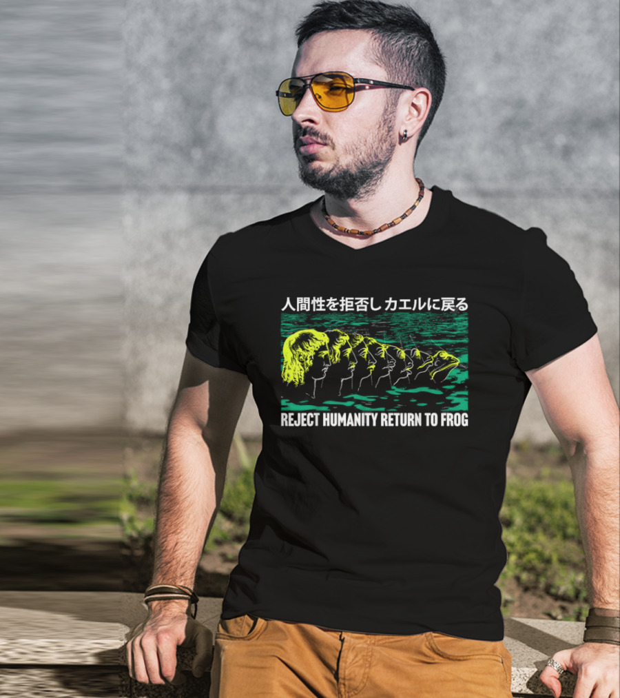 Reject Humanity Return To Frog Japanese Evolution Sequence T-Shirt