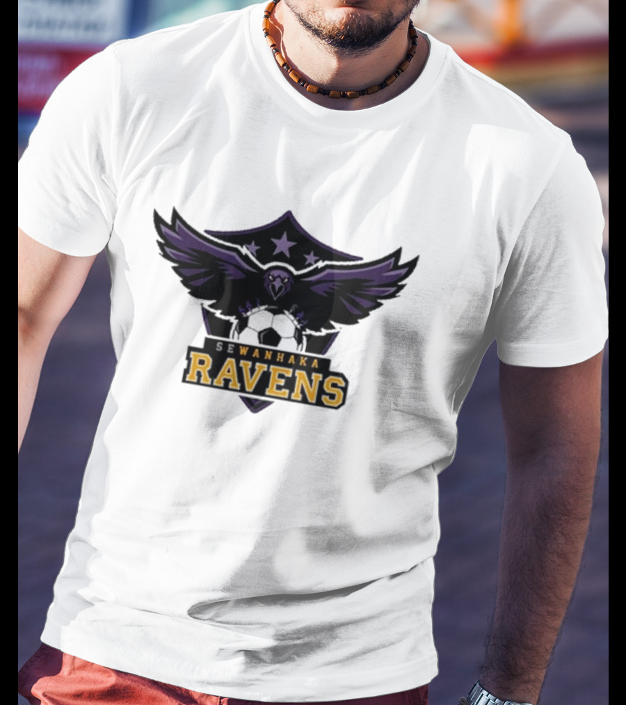 Sewanhaka Ravens Soccer Team Logo Emblem T-Shirt
