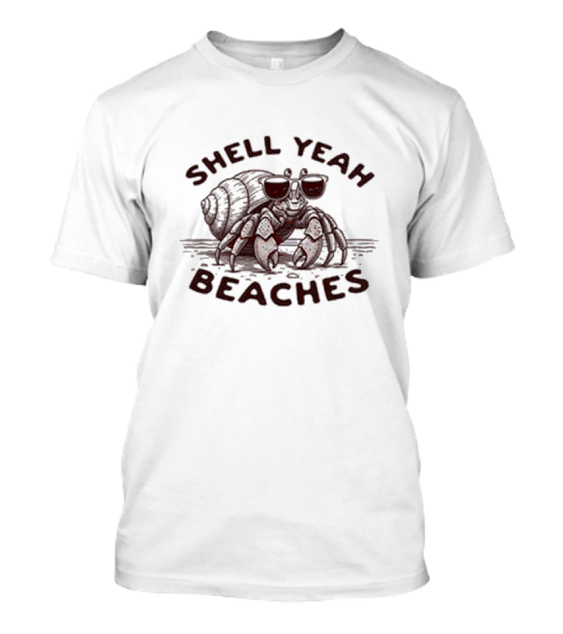 Shell Yeah Beaches Crab With Sunglasses T-Shirt