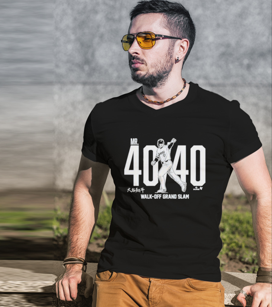 Shohei Ohtani Mr. 40 40 Walk-Off Grand Slam Baseball Achievement T-Shirt