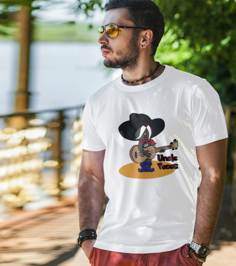 Tom And Jerry Uncle Pecos Playing Guitar With Big Black Hat And Red Scarf T-Shirt