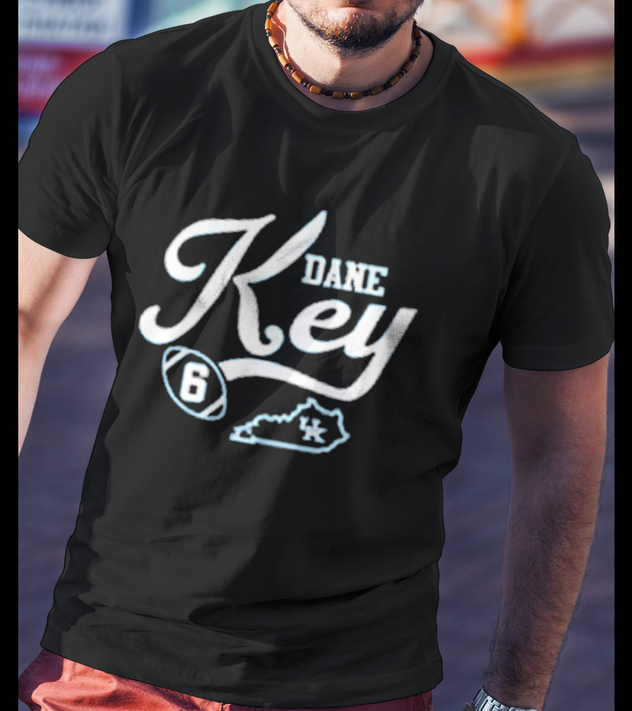 Kentucky Dane Key 6 UK Football Script T-Shirt