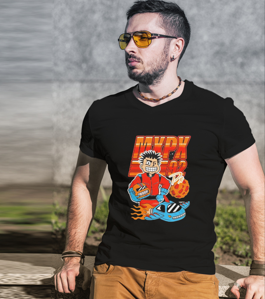 MXPX 92 PX Racing Cartoon Character With Space T-Shirt