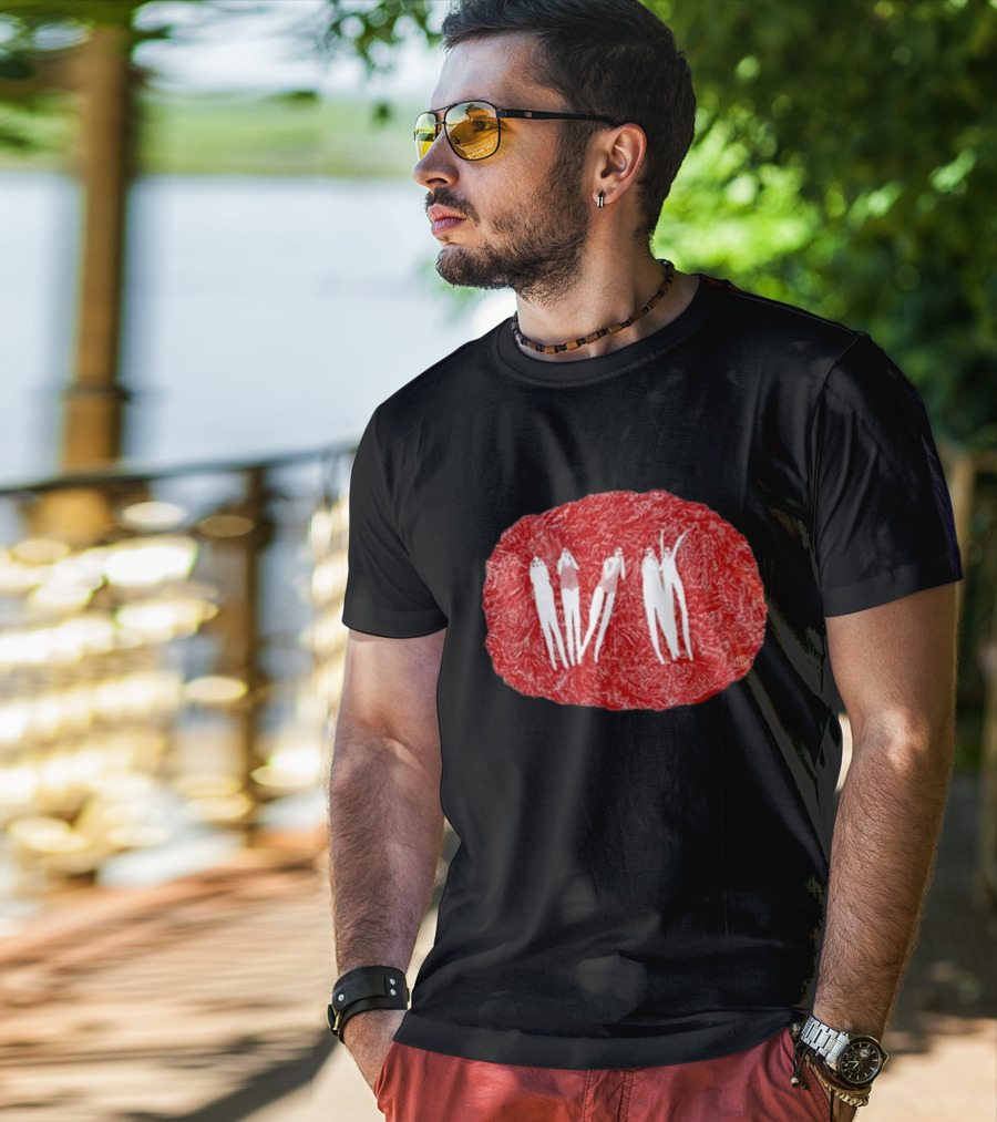 Burn Your Fire For No Witness Silhouettes On Red Texture T-Shirt
