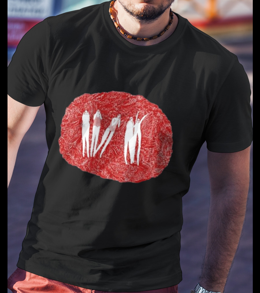 Burn Your Fire For No Witness Silhouettes On Red Texture T-Shirt