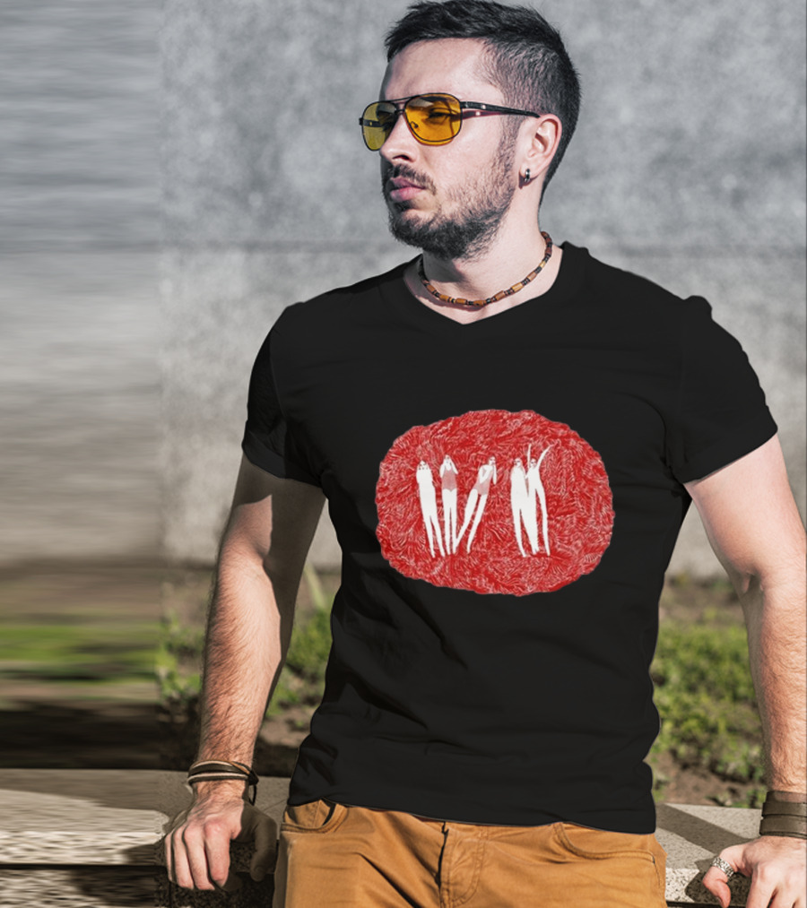 Burn Your Fire For No Witness Silhouettes On Red Texture T-Shirt