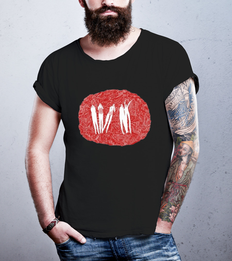 Burn Your Fire For No Witness Silhouettes On Red Texture T-Shirt