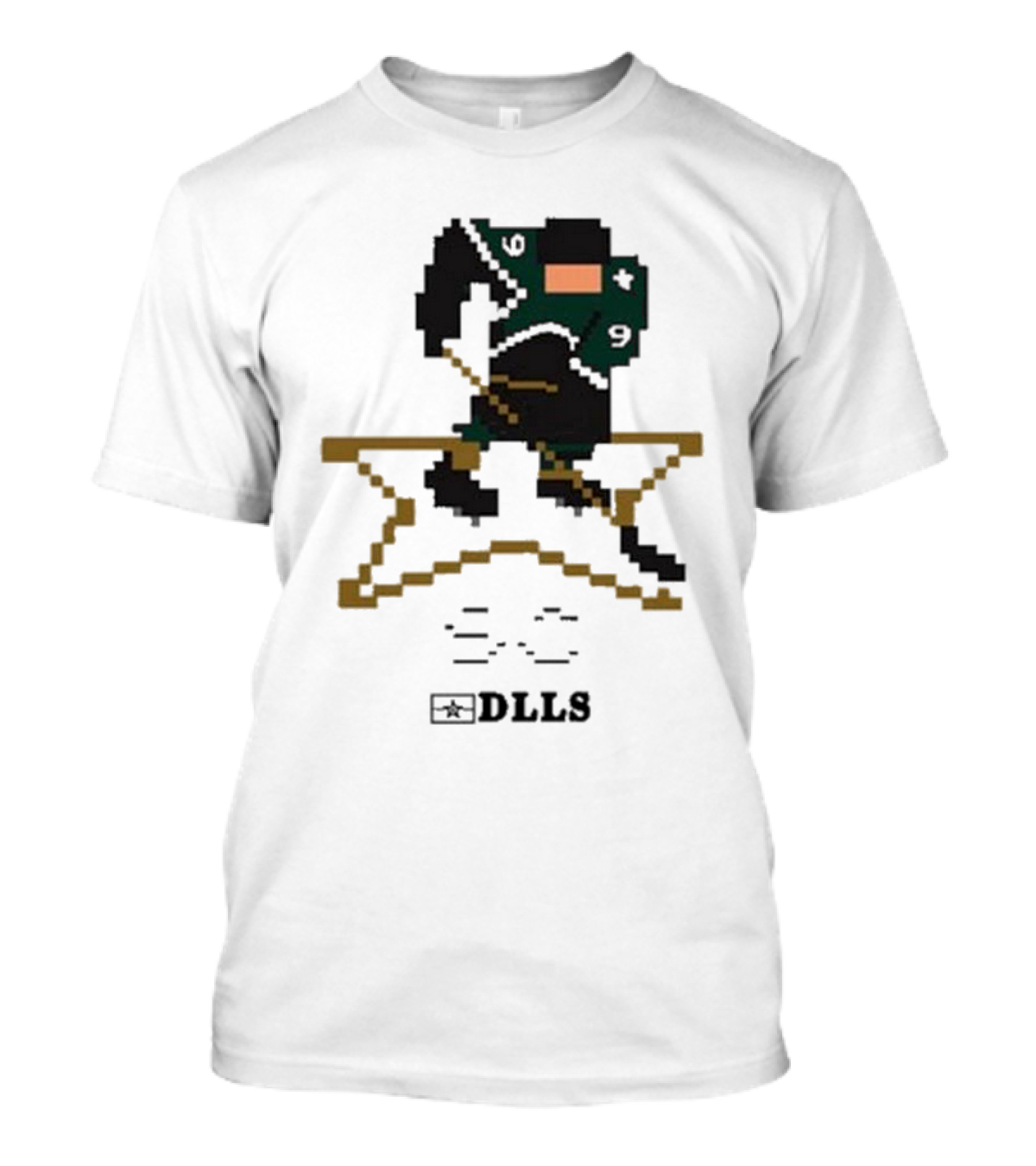 Dallas Stars DLLS 16 Bit Pixel Art Hockey Player T-Shirt