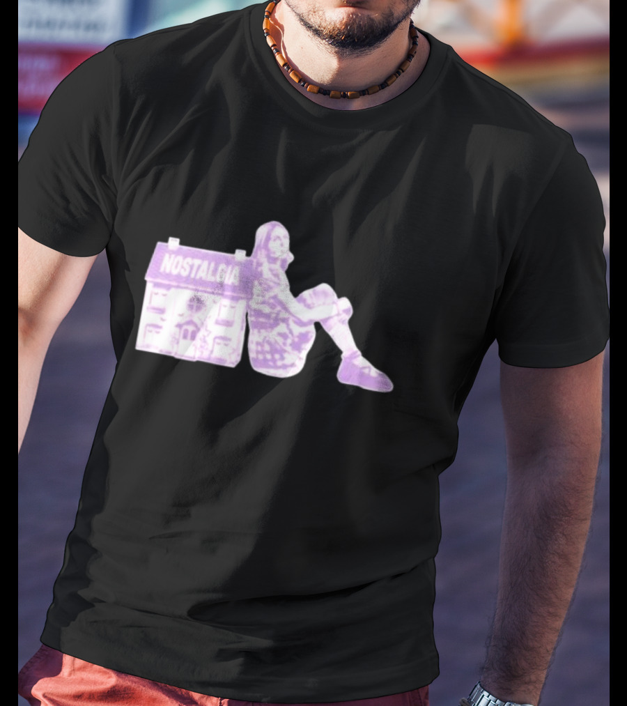 Nostalgia House Girl Silhouette In Purple Tone T-Shirt
