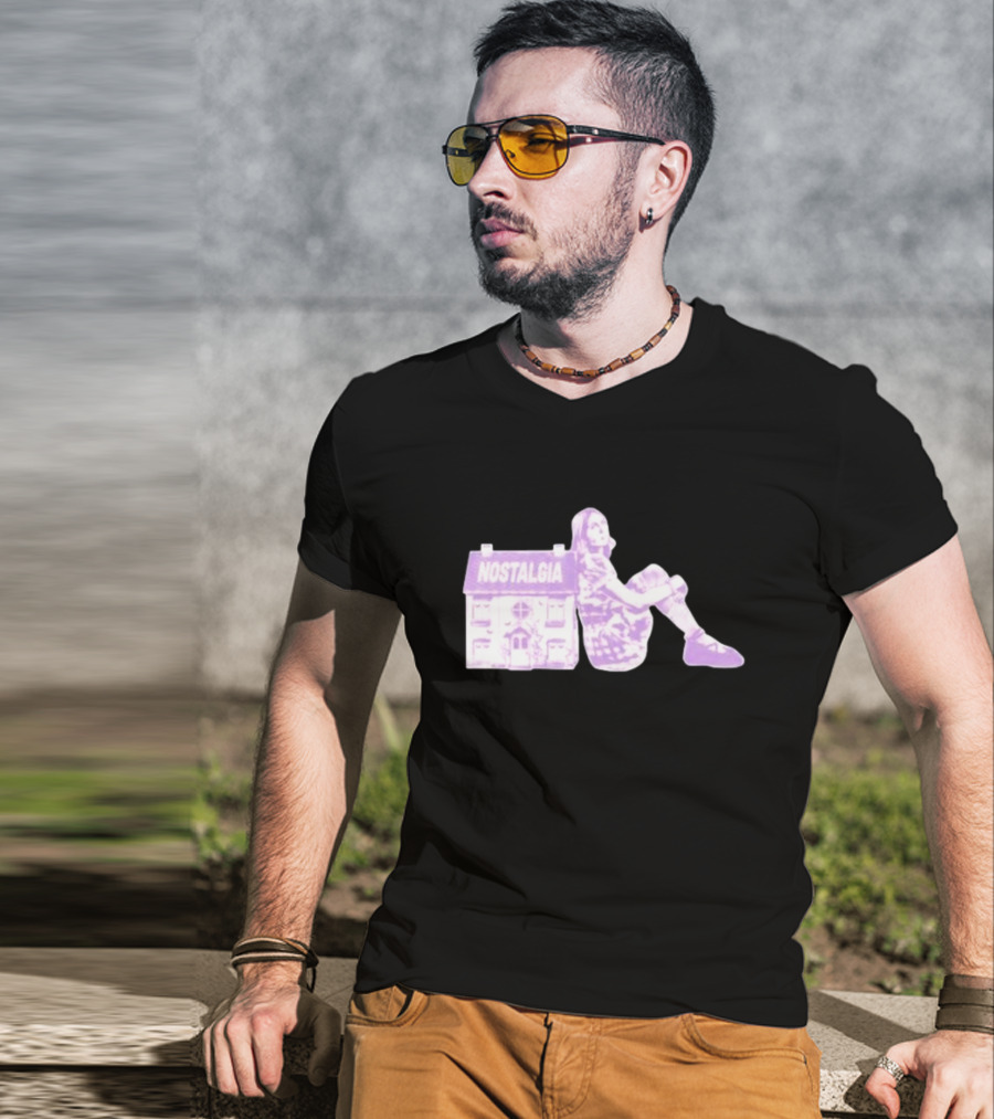 Nostalgia House Girl Silhouette In Purple Tone T-Shirt