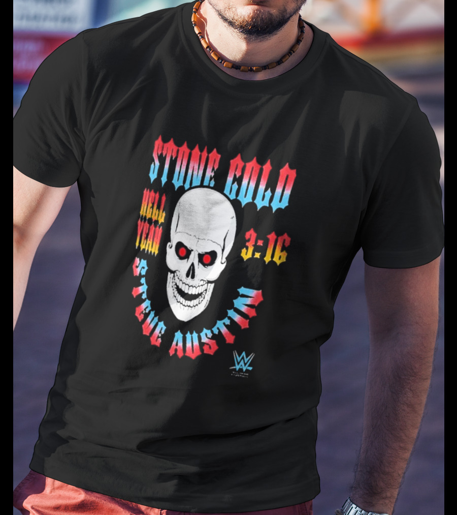 Stone Cold Steve Austin 3 16 Hell Yeah WWE Skull T-Shirt