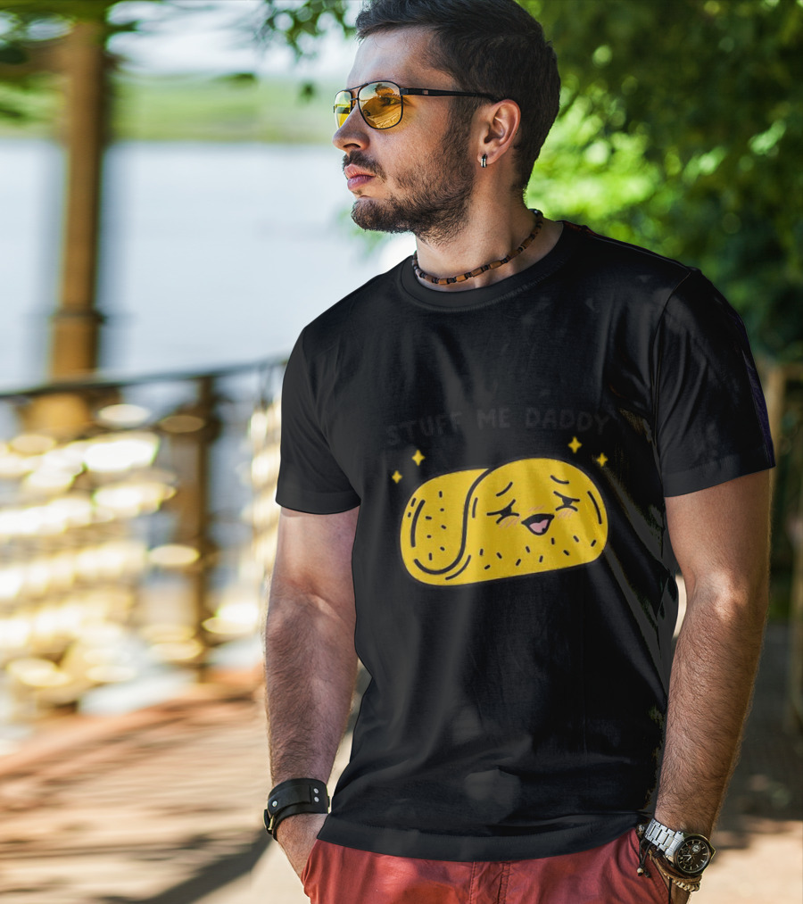 Stuff Me Daddy Taco With Sparkles And Smiley Face T-Shirt