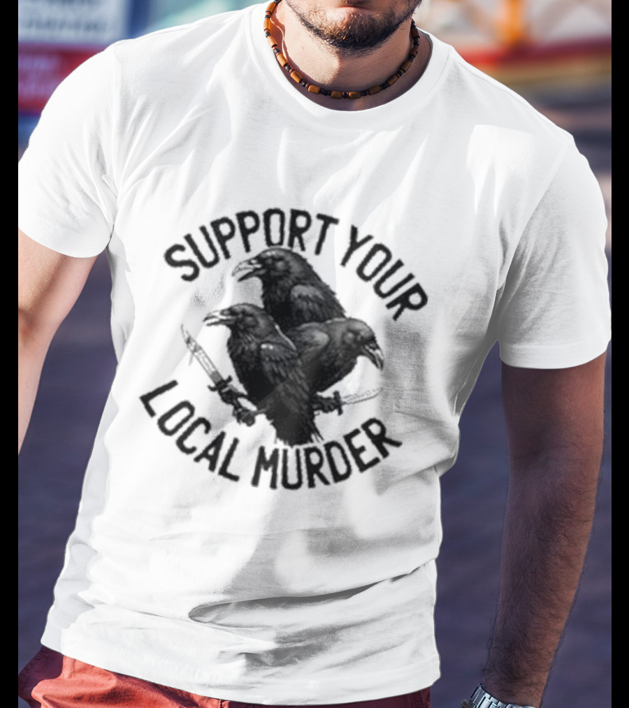 Support Your Local Murder Ravens Knives T-Shirt