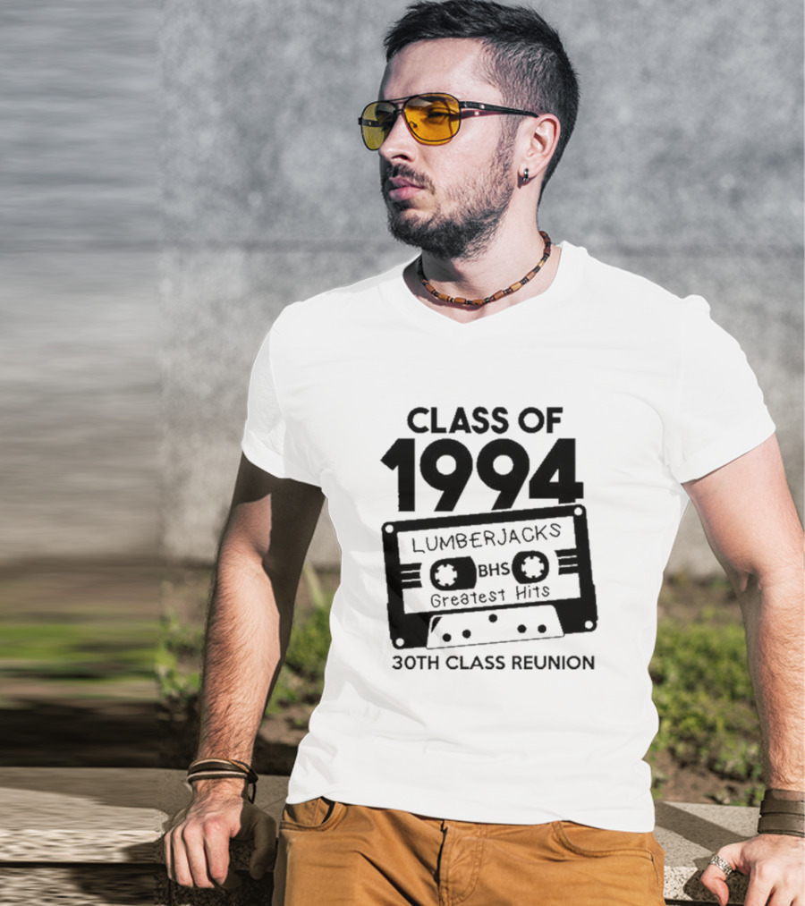 Class Of 1994 Lumberjacks BHS Greatest Hits 30th Class Reunion Cassette Tape T-Shirt