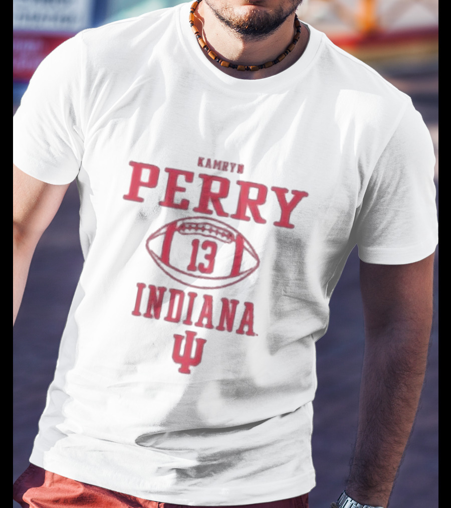 Kamryn Perry 13 Indiana Hoosiers Football Icon Dark Grey Rally T-Shirt