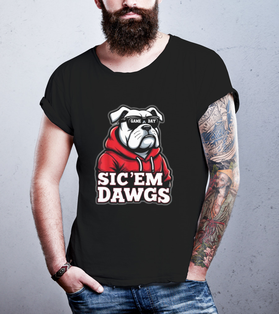 Sic'Em Dawgs Game Day Bulldogs Football Spirit Vintage T-Shirt