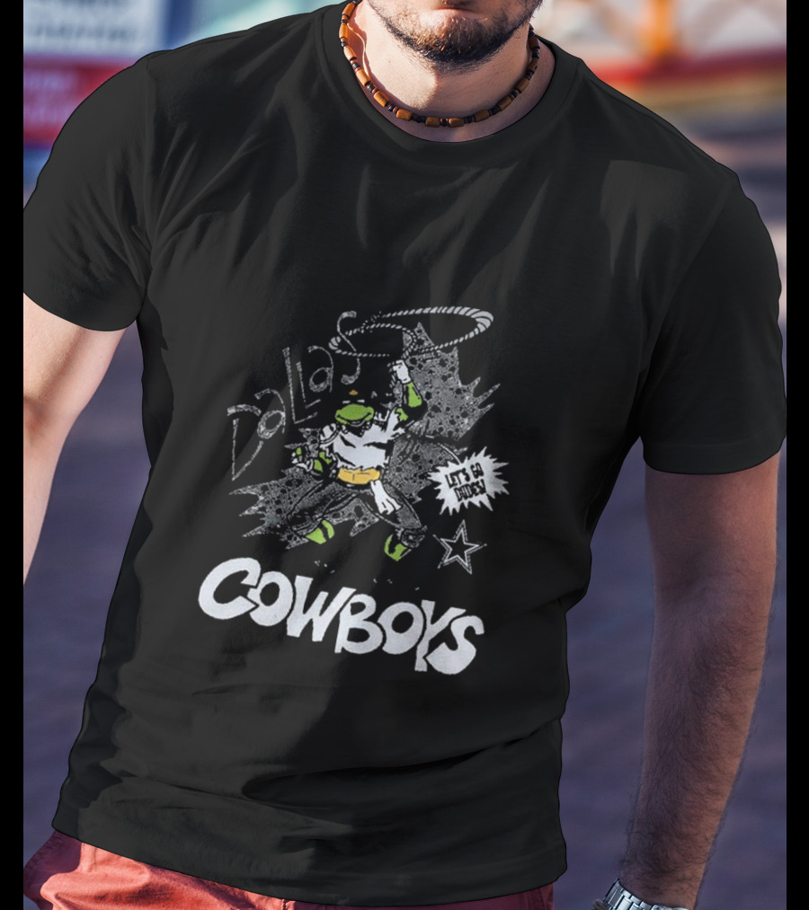 Dallas Cowboys TMNT Leonardo Let's Go Match Retro T-Shirt