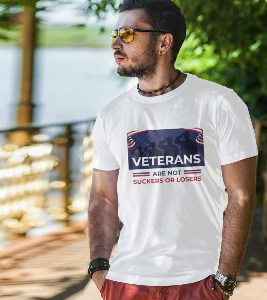 Veterans Are Not Suckers Or Losers Salute Silhouette T-Shirt