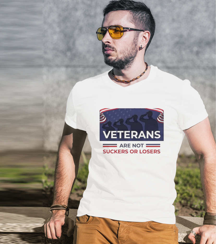 Veterans Are Not Suckers Or Losers Salute Silhouette T-Shirt