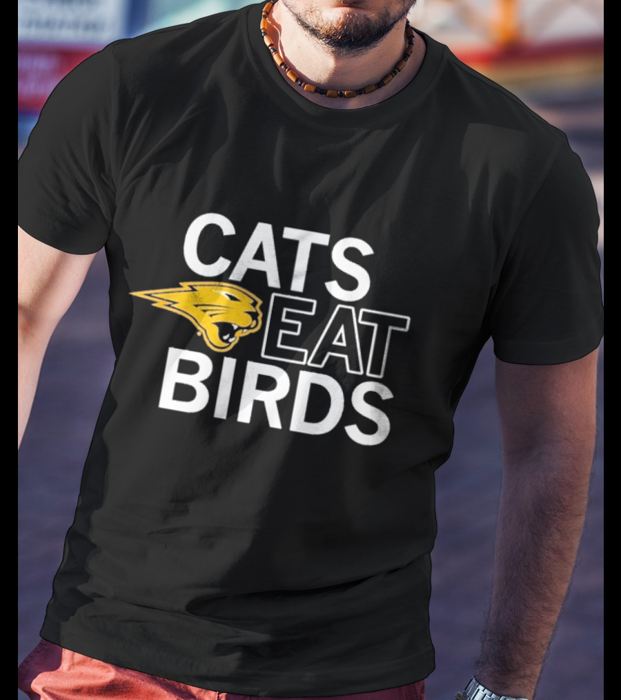 Cats Eat Birds Raygunsite Yellow Panther T-Shirt