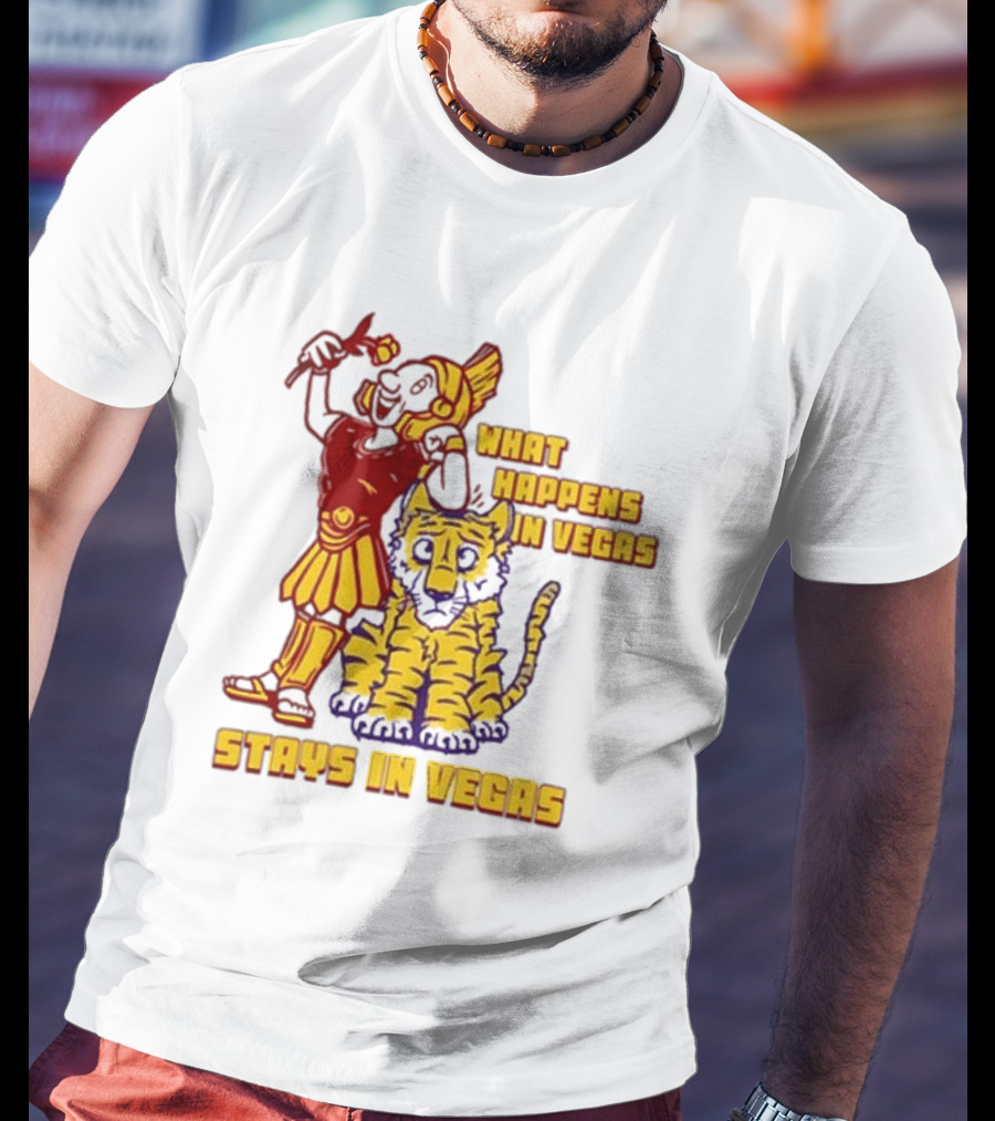What Happens In Vegas Stays In Vegas Roman Gladiator Tiger T-Shirt