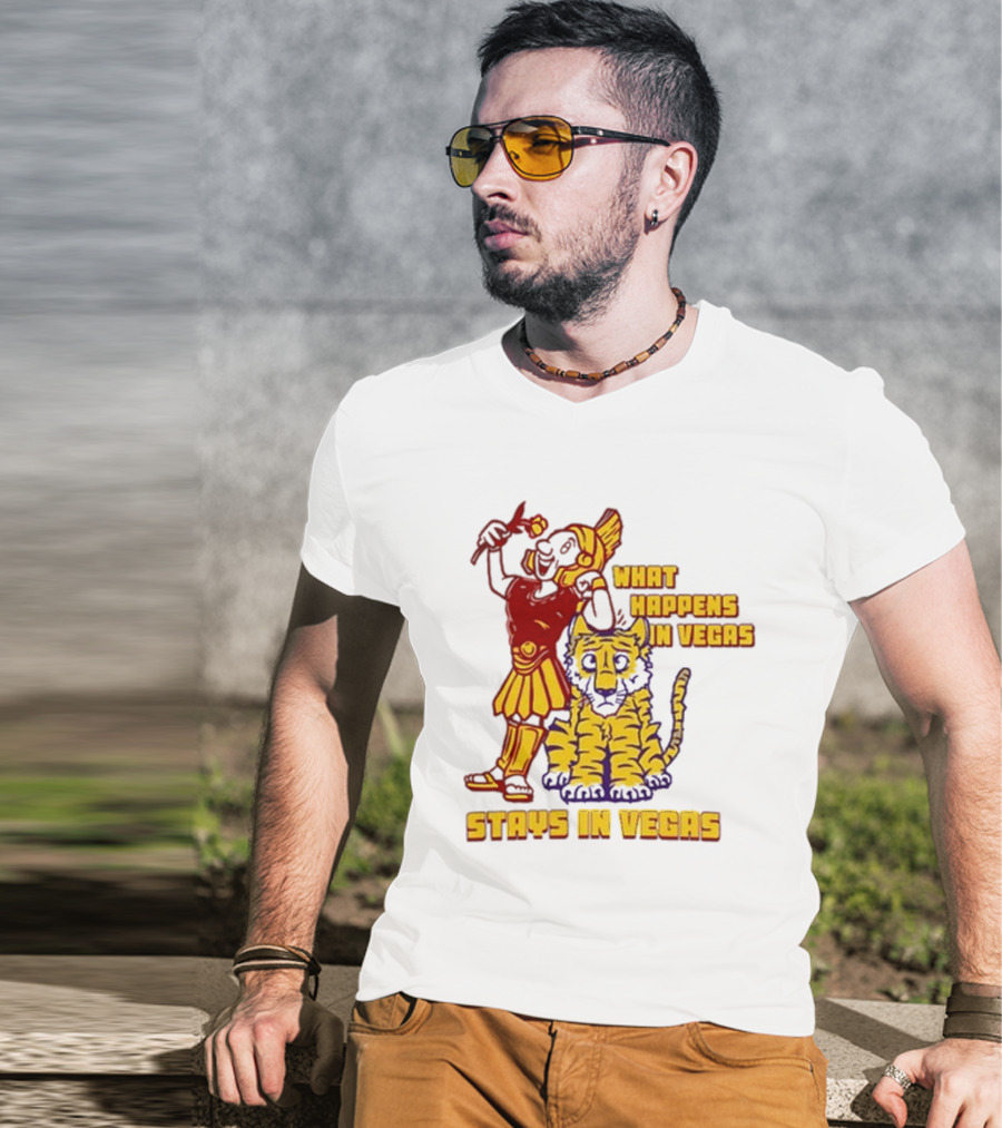 What Happens In Vegas Stays In Vegas Roman Gladiator Tiger T-Shirt