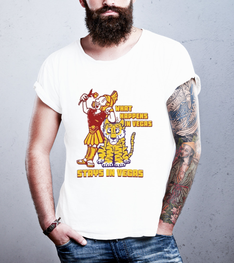 What Happens In Vegas Stays In Vegas Roman Gladiator Tiger T-Shirt