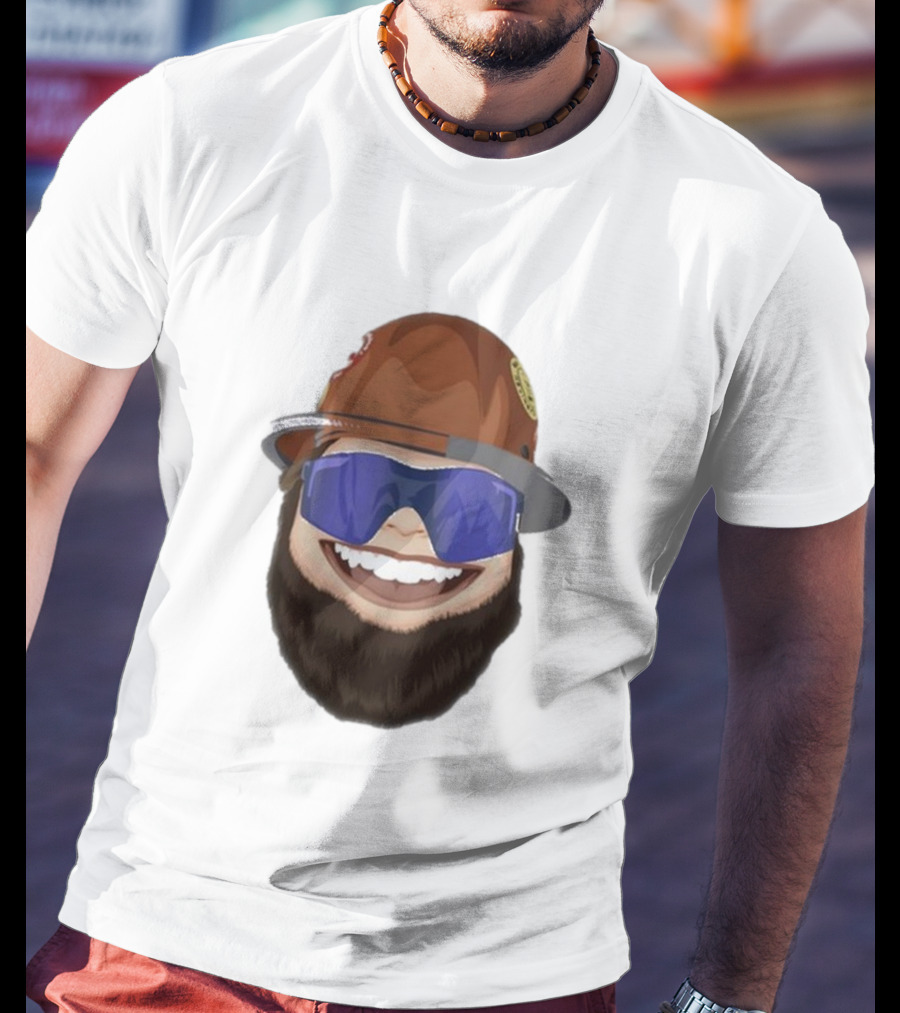 Ricky And The Boss Bearded Smiling Face With Sunglasses And Hard Hat T-Shirt
