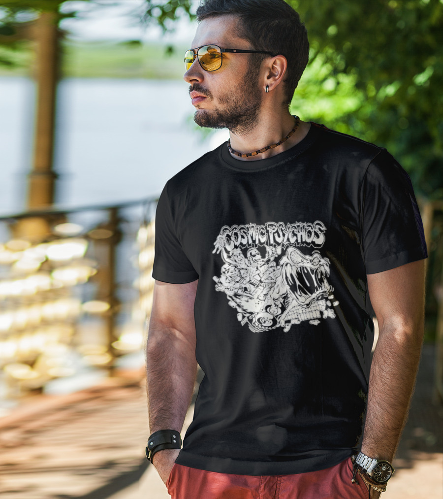 Cosmic Psychos Band Vintage Style Graphic Monsters Music T-Shirt
