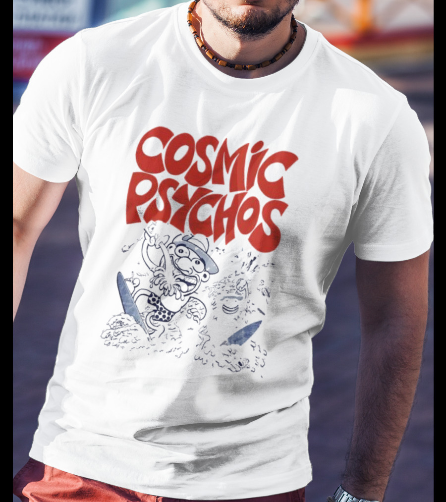 COSMIC PSYCHOS Cartoon Character Black And Red T-Shirt