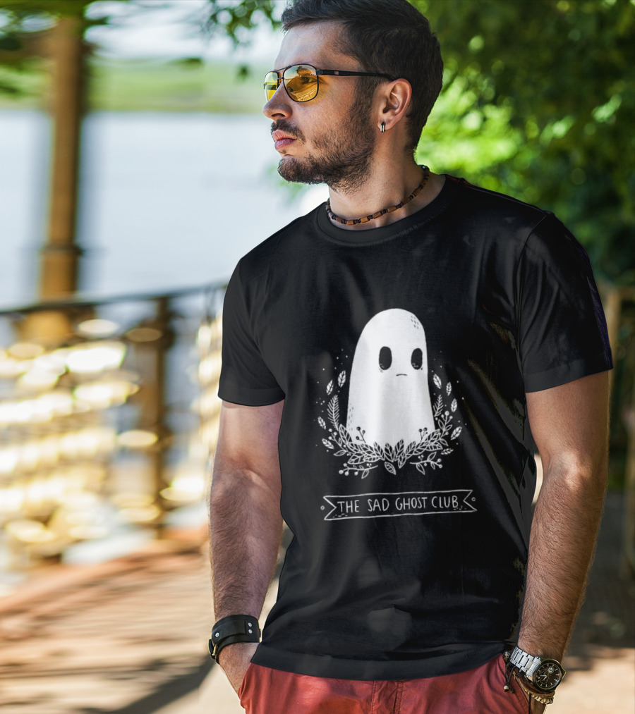 The Sad Ghost Club First Ever Ghost Surrounded By Floral Elements T-Shirt