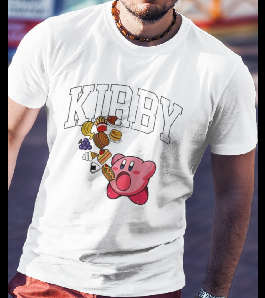 Kirby Eating Burgers And Food Explosion T-Shirt