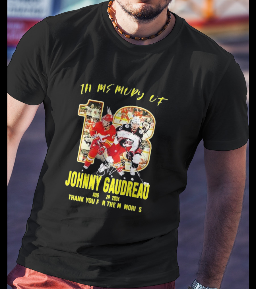 Johnny Gaudreau 13 In Memory Thank You For The Memories Aug 29 T-Shirt