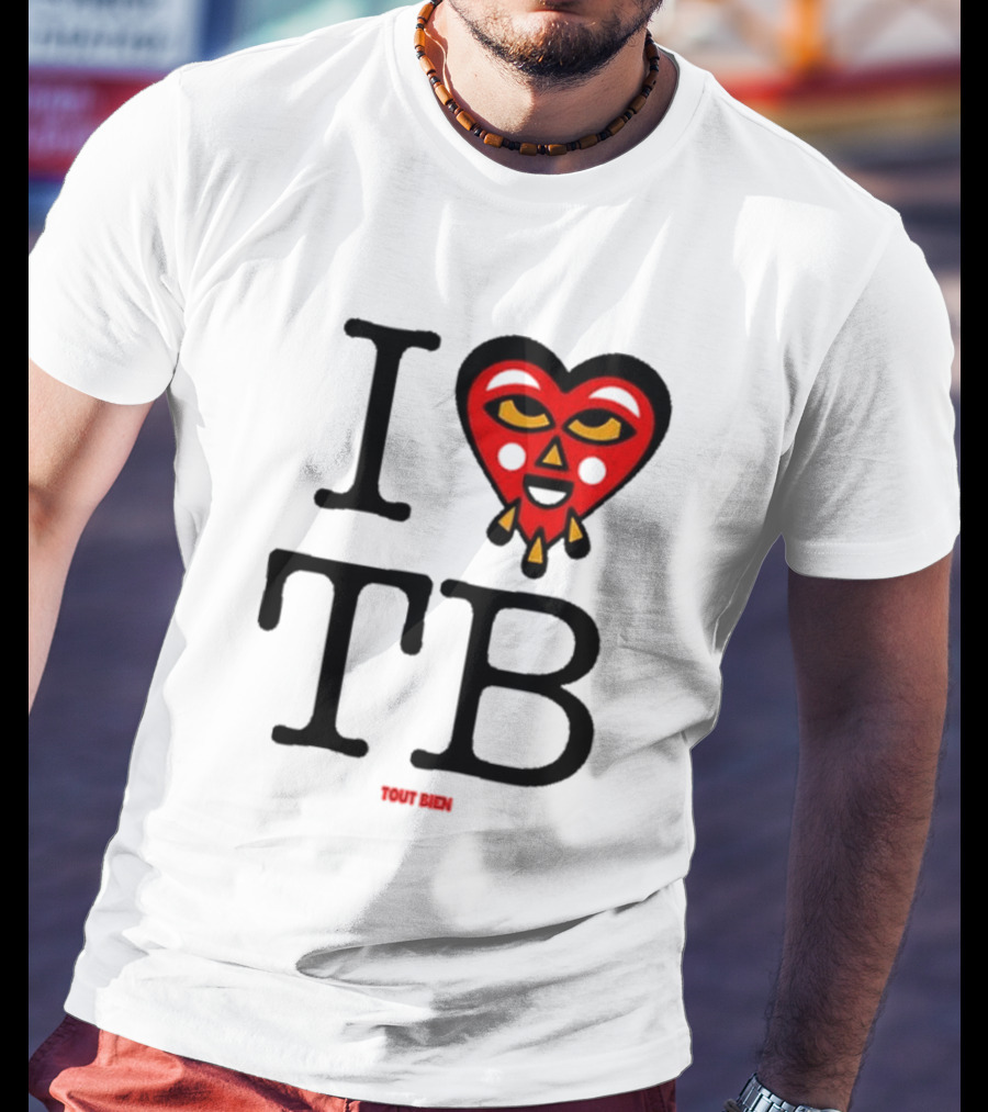 I Love TB Tout Bien Heart Face T-Shirt