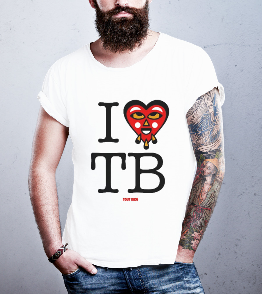 I Love TB Tout Bien Heart Face T-Shirt