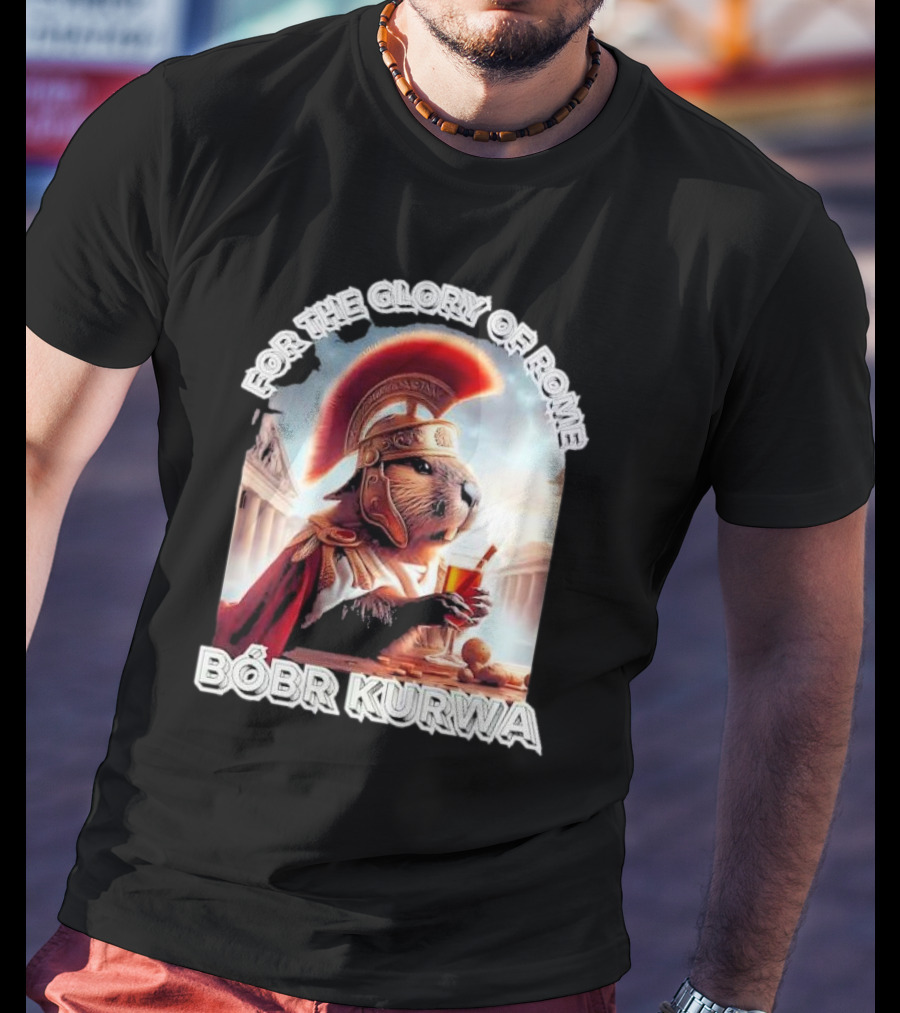 For The Glory Of Rome Bóbr Kurwa Roman Helmet Drink T-Shirt