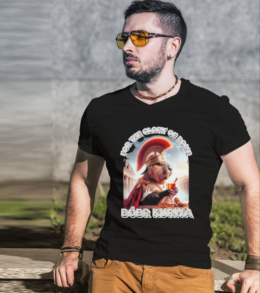 For The Glory Of Rome Bóbr Kurwa Roman Helmet Drink T-Shirt