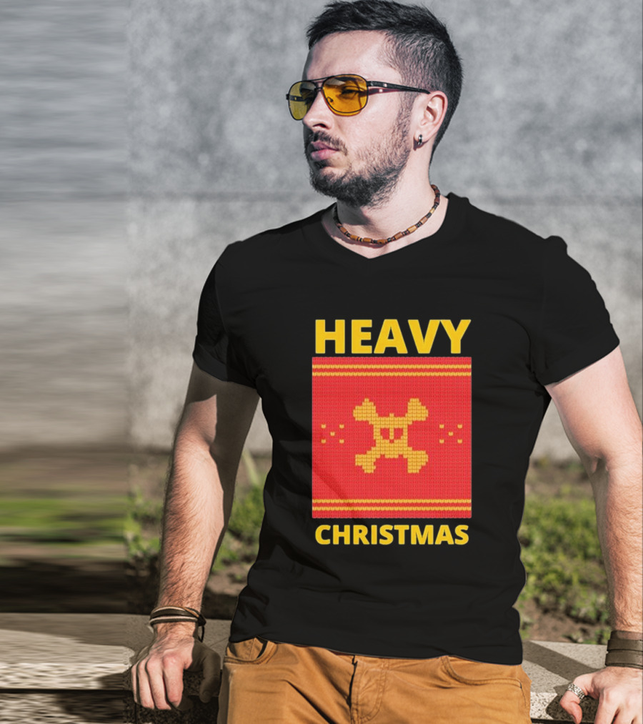 Heavy Metal Christmas Sweater Skull Design For Christmas Musical T-Shirt