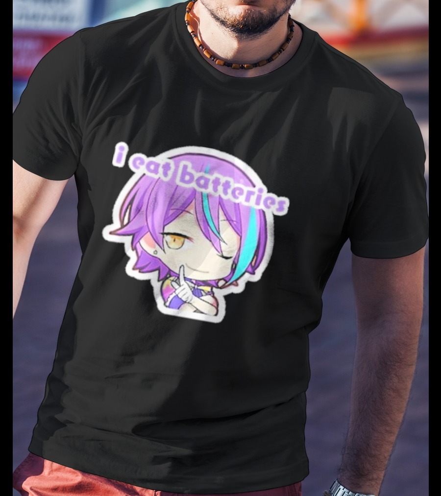 Rui Kamishiro I Eat Batteries Project Sekai Chibi Character T-Shirt
