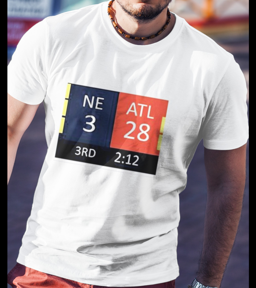 Cowboys Fan Wearing NE 3 ATL 28 3RD 2:12 T-Shirt