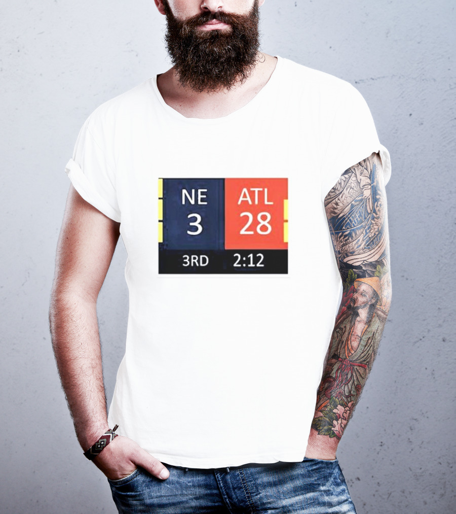 Cowboys Fan Wearing NE 3 ATL 28 3RD 2:12 T-Shirt